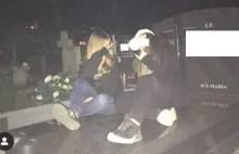 Skandal na cmentarzu - nastolatki skakały po nagrobkach