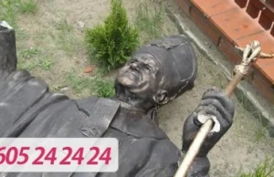 Łódzkie: Wandale zniszczyli pomnik Jana Pawła II
