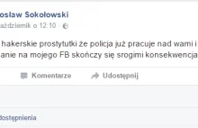 Reakcja "mASY" na próby włamania na jego profil FB