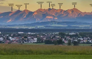 Wczorajszy widok na Tatry z Nowego Targu - panorama z 19 pionowych kadrów