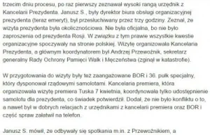 Zeznania urzędnika z kancelarii Lecha Kaczyńskiego w sprawie organizacji lotu