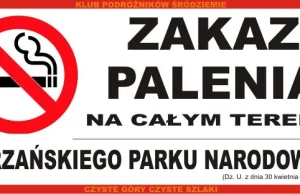 Bezwzględny zakaz palenia na terenie TPN