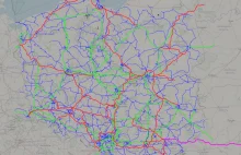 Mapa linii energetycznych w Polsce