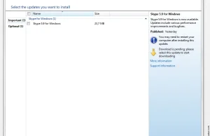 Skype w Windows Update