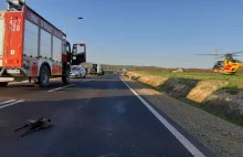 Wypadek na DW780. Motocyklista po zderzeniu z bażantem stracił część nogi