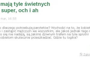 Wyjątkowo trafny komentarz na temat parytetów.