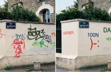 Facet poprawia gówniane graffiti
