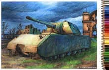 Rysuje superciężki Niemiecki czołg Maus