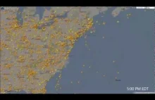 Flightradar24 Time Lapse jak odbudował się ruch po huraganie Sandy