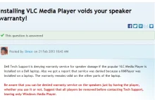 DELL: utracisz gwarancję, jeśli zainstalujesz na ntb VLC lub KM Media Player /EN