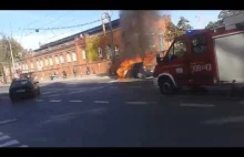 Pożar auta na Trzebnickiej Wrocław