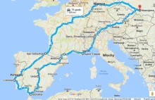 Z Polski do Portugalii autem przez Włochy, Francję, Monako, Andorę, Hiszpanię...