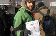 "Jezus też był piratem" Kolejna pikieta anty ACTA w Katowicach