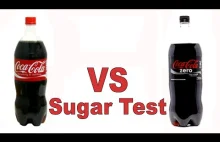 Porównanie ilości cukru w Coca Coli i Coca Coli Zero