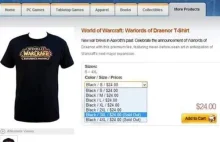 Sprzedaż koszulek World of Warcraft w USA