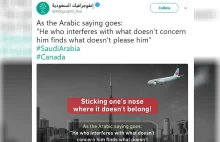 Arabia Saudyjska poucza Kanadę w tweecie. Na zdjęciu samolot lecący w...
