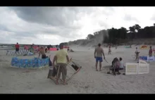Trąba powietrzna na plaży w Dźwirzynie 21.08.2013