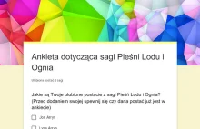 Ankieta dotycząca sagi Pieśni Lodu i Ognia