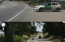 Fotograf robiący zdjęcie samochodowi Google Maps