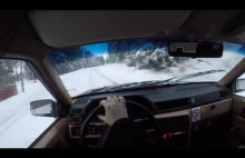 Drifty Volvo 740 na śniegu :)