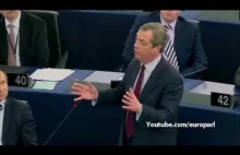 Nigel Farage zagłuszany podczas przemówienia w europejskim parlamencie