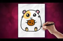 Kawaii - Jak narysować Chomika - Rysowanie dla dzieci krok po kroku