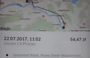 Ta sama trasa, ta sama pora dnia i... Uber 55, a Taxi 158