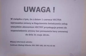 Vectra zmienia po cichu regulamin umowy.