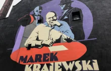 We Wrocławiu powstał mural z wizerunkiem Marka Krajewskiego.
