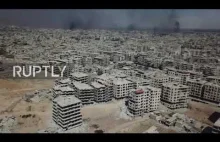 Widok z drona na zniszczoną wschodnią Ghoutę po siedmioletniej blokadzie.