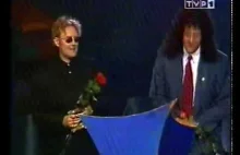 Queen odbierający nagrodę Fryderyka za rok 1995.