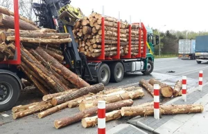 Drewno wypadło na jezdnię, bo kurczaków było za dużo