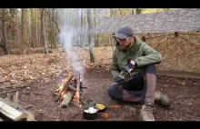 Gotowanie w terenie i mroźna noc w lesie -[Bushcraftowy]