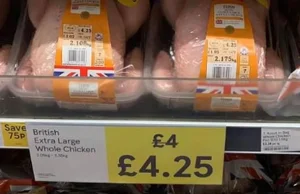 UK: Wpadka Tesco - 2 kg kurczak po przecenie droższy - £4.25 (ok 21 zł)