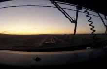 Wschód słońca widziany z kabiny lokomotywy
