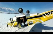 Awaryjne lądowanie Cessną na śniegu (7 miesięczne dziecko na pokładzie)
