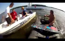 Stawianie przewróconej żaglówki - Jezioro Łąka