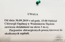 Zamykają chirurgię ogólną w Wodzisławiu Śląskim do końca roku