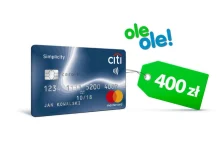 Citibank: 400 zł do OleOle.pl z kartą Citi Simplicity