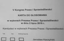 Jak wyglądała karta do głosowania w ostatnich wyborach na prezesa PiS( ͡° ͜ʖ ͡°)