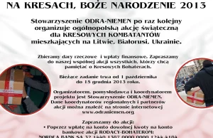 Paczka dla Polskiego Kombatanta na Kresach - Boże Narodzenie 2013