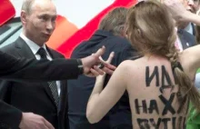 Dziubek Putina na widok protestującej kobiety w topless