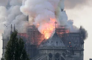 Lewacki działacz Jaś Kapela cieszy się z pożaru w katedrze Notre Dame.