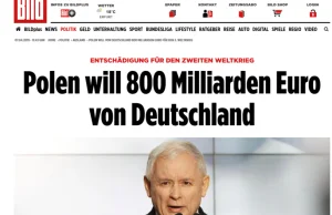 "Bild": Polska chce od Niemiec 800 mld euro