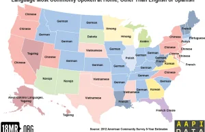 Najpopularniejszy język używany w stanach USA po angielskim lub hiszpańskim