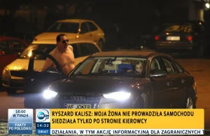 Ryszard Kalisz twierdzi, że jego żona( 2,5 promila we krwi) nie prowadziła auta