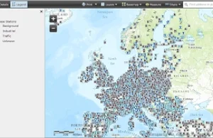 System "Airbase" - Mapy jakości powietrza w UE, na przestrzeni ostatni 20 lat.