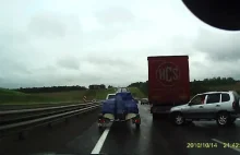 Awaria ciężarówki na autostradzie w Rosji