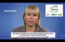 Elżbieta Bieńkowska's message of support for Startup Gathering 2015