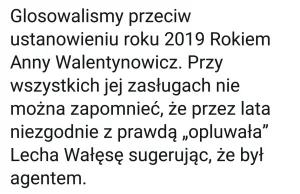 .N i PO przeciw uznaniu roku 2019 rokiem Anny Walentynowicz. Uzasadnienie Petru.